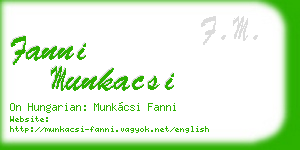 fanni munkacsi business card